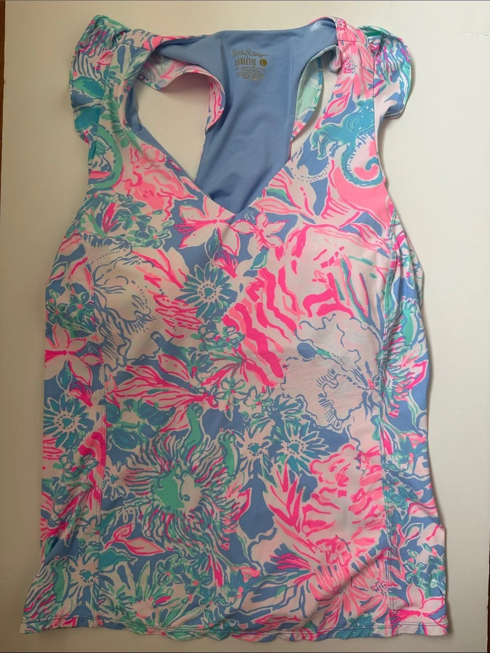 🌸🌸EUC Lilly Pulitzer Luxletic Racerback Bra Top - Picture 2 of 6